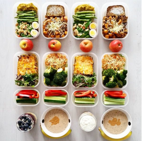 Office desk with healthy meal containers